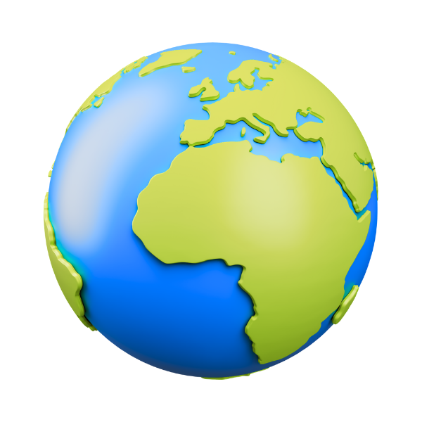 Ícono de mundo representando alcance global de Practic