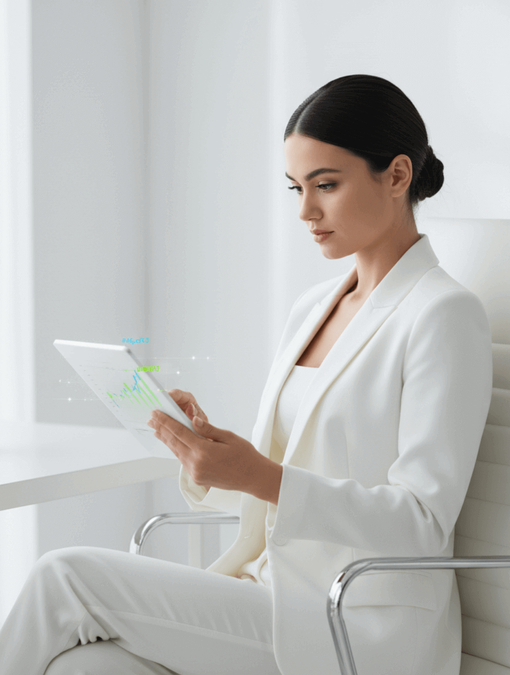 Mujer usando una tablet